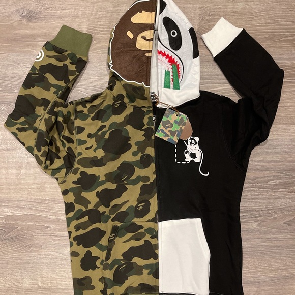 Bape A Bathing Ape Panda Ape Shark Hoodie - Picture 1 of 7